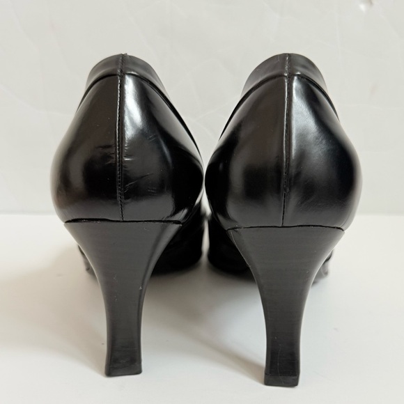 Prada Vintage Black pleated brushed leather square toe pumps EU 39 - Picture 5 of 8